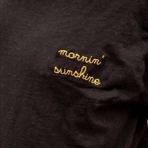 Salty Cold Brew Tops - Mornin’ Sunshine Embroidered Tee Salty Cold Brew Tops - Mornin’ Sunshine Embroidered Tee